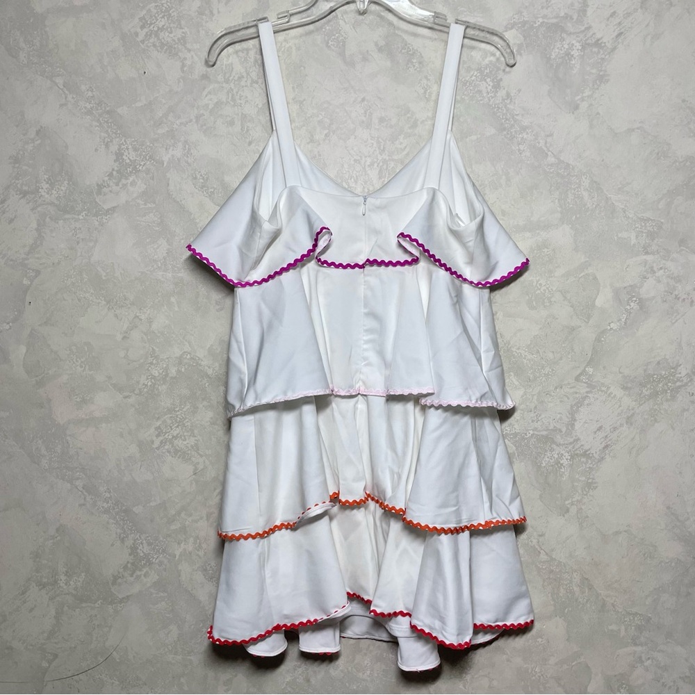 TECE tired ruffle dress with color trim - Picture 2 of 7